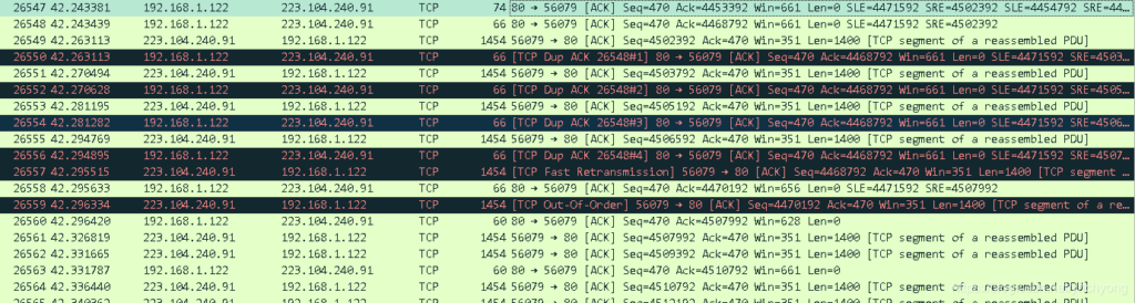 tcp dup ack 与tcp Retransmission TCP报文解读 - 正则时光