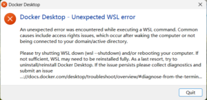 windows11 启动Docker Desktop报 “Docker Desktop - Unexpected WSL error” - 正则时光